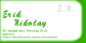 erik mikolay business card